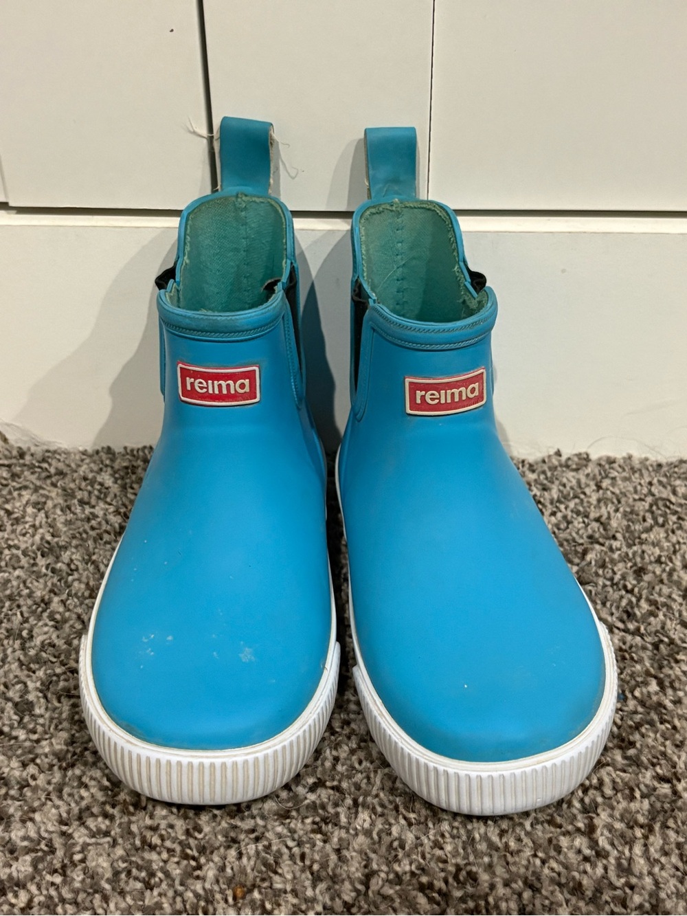 Reina Waterproof Slip OnAnkle Rain Booties Kids Blue Size 10c
